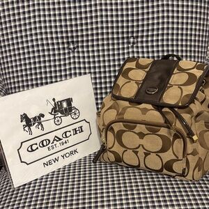 Coach signature Brown Backpack